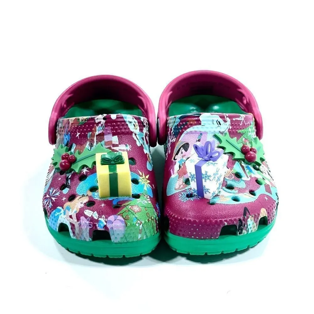 Crocs special edition Disney Parks holiday mules with attached present pegs 7
